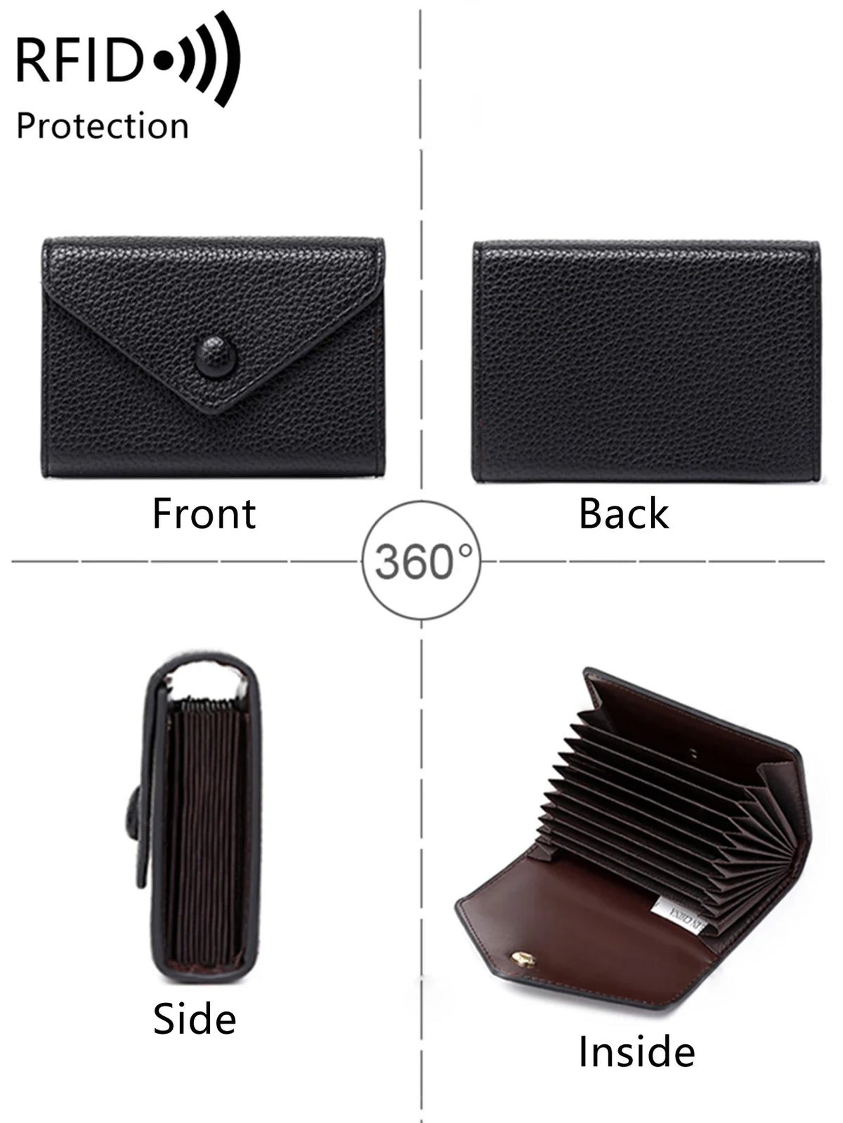 RFID Anti-Theft Leather Card Holder for Women