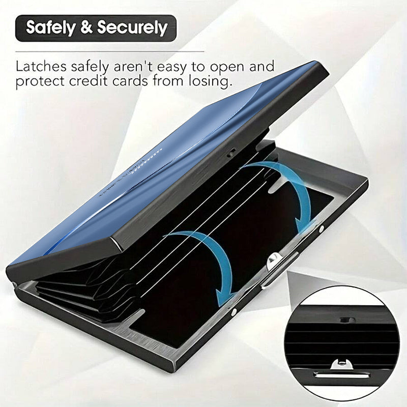 Stainless Steel Card Holder with Six Separate Compartments