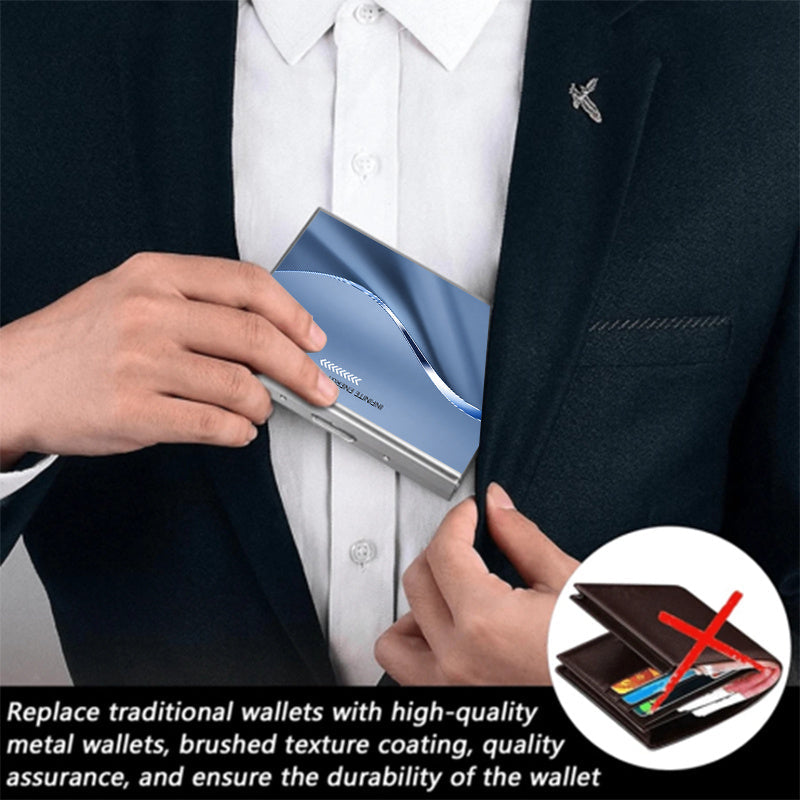 Stainless Steel Card Holder with Six Separate Compartments