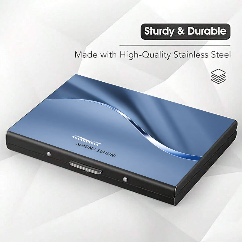 Stainless Steel Card Holder with Six Separate Compartments
