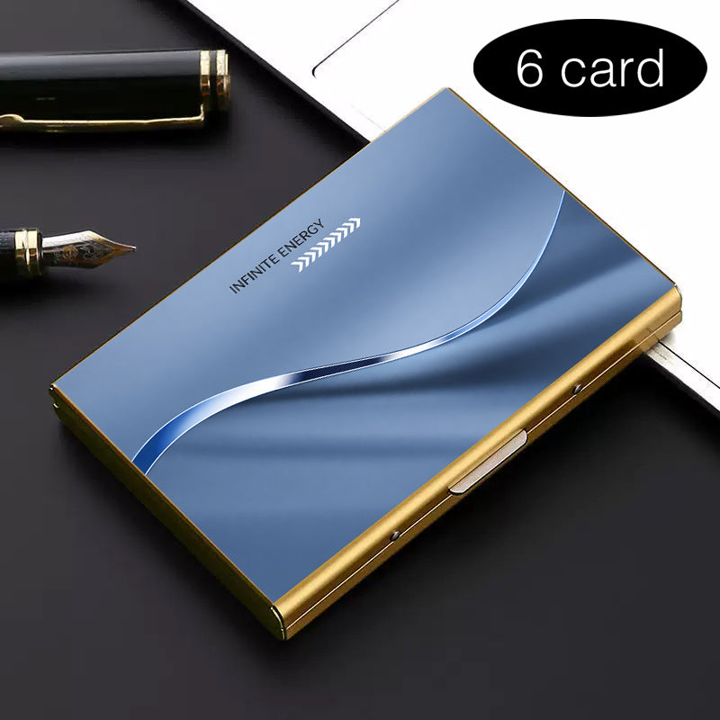 Stainless Steel Card Holder with Six Separate Compartments
