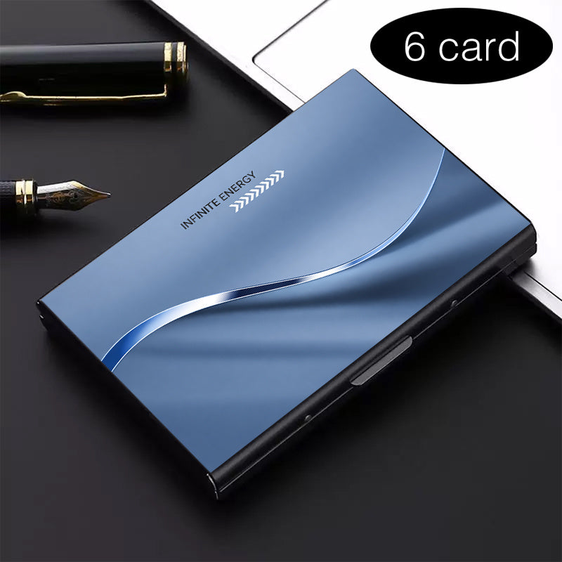 Stainless Steel Card Holder with Six Separate Compartments