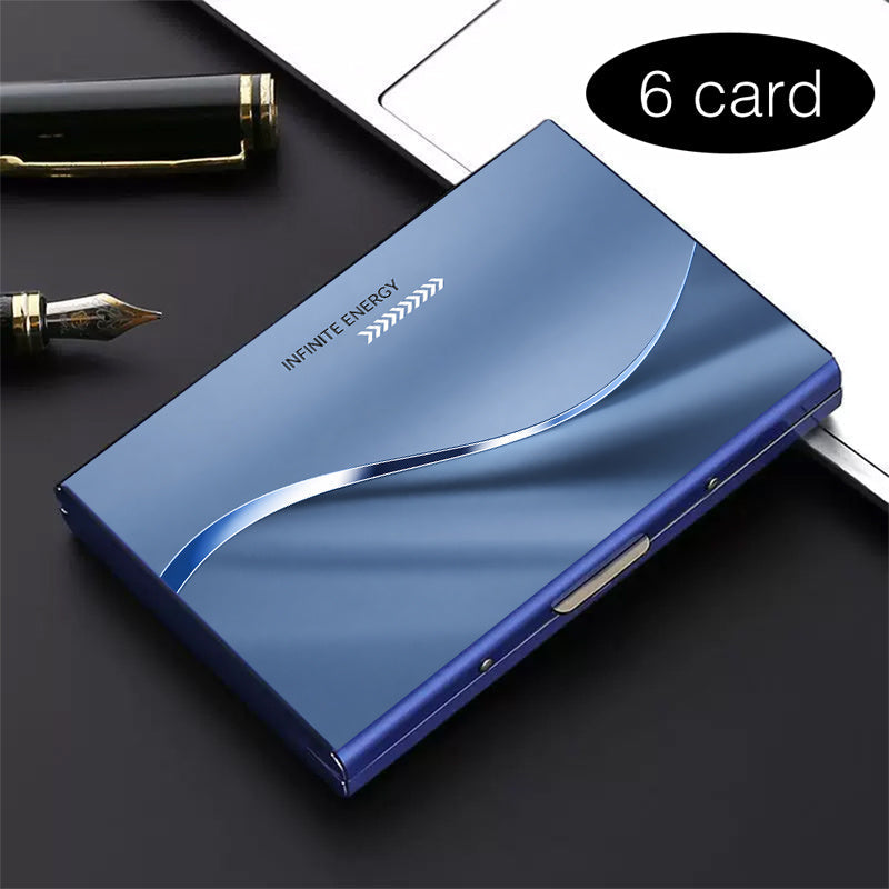 Stainless Steel Card Holder with Six Separate Compartments