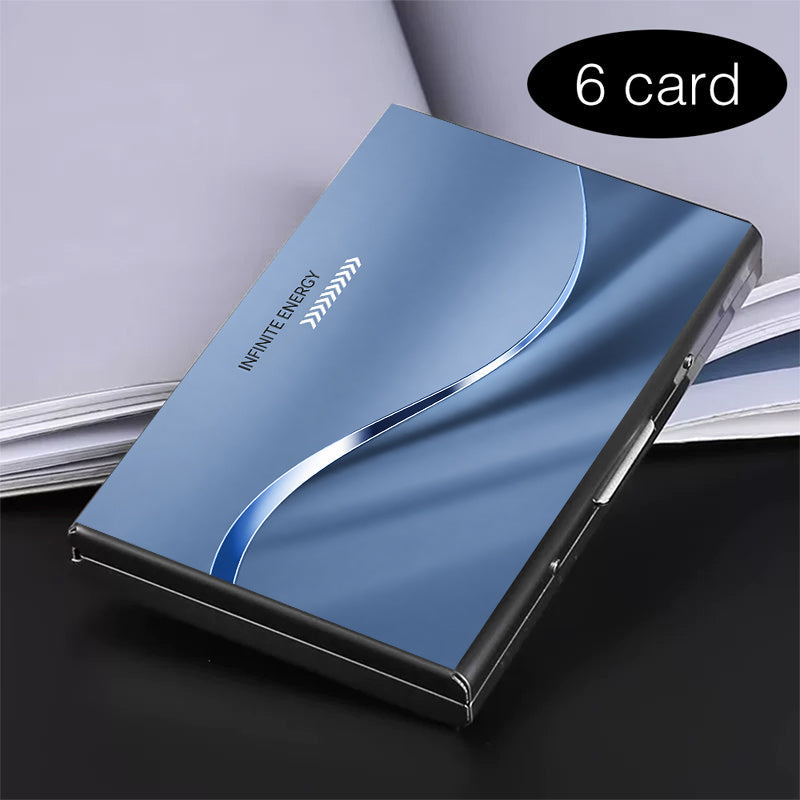 Stainless Steel Card Holder with Six Separate Compartments