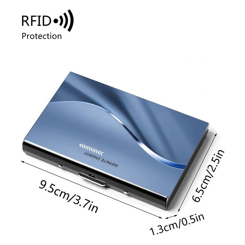 Stainless Steel Card Holder with Six Separate Compartments