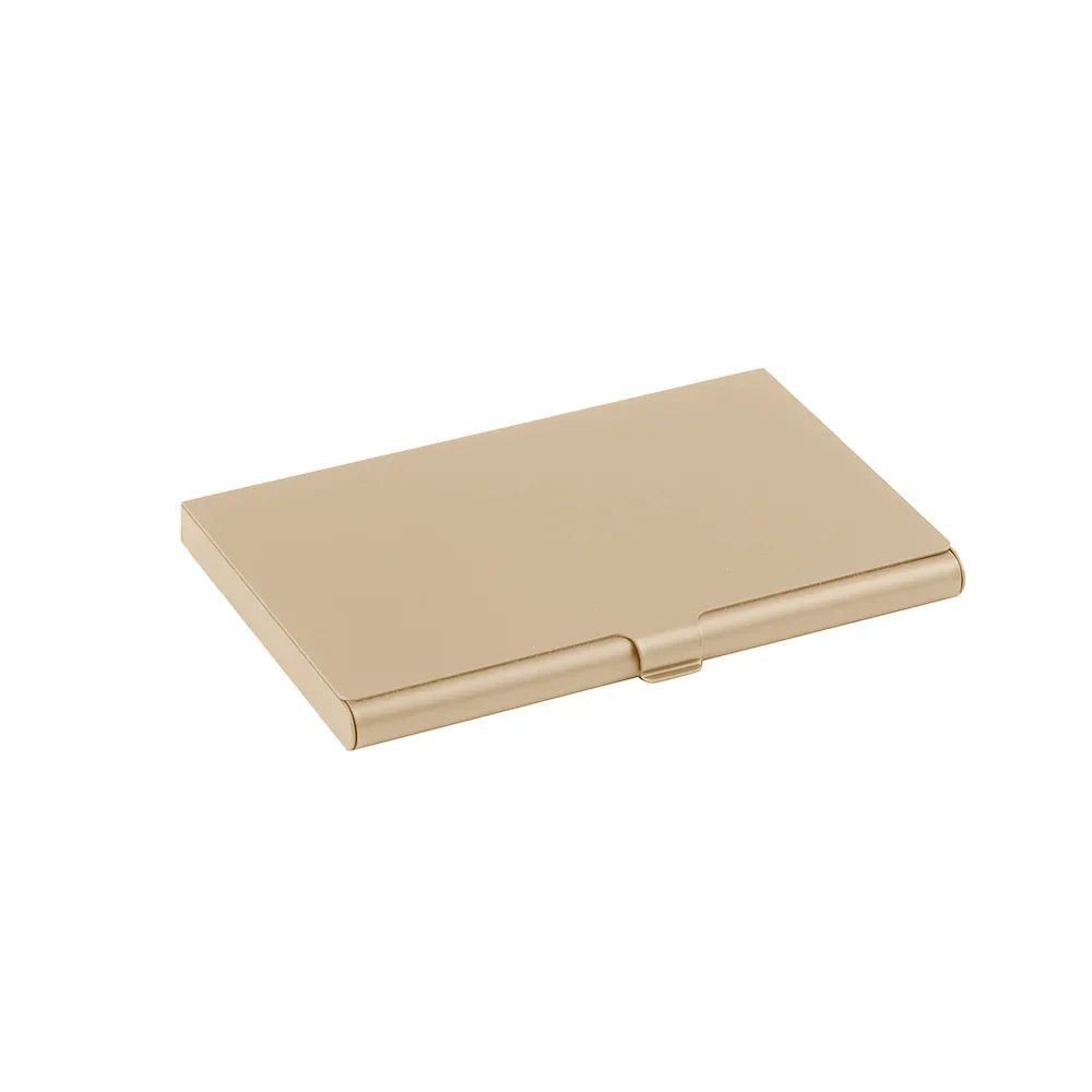 Ultra-thin aluminum card holder for business and bank cards