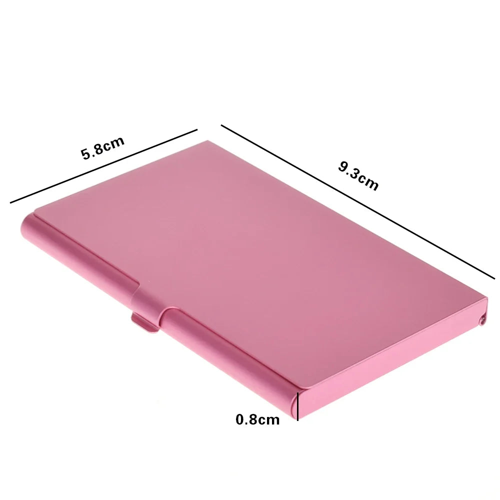 Ultra-thin aluminum card holder for business and bank cards