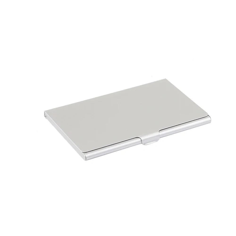 Ultra-thin aluminum card holder for business and bank cards