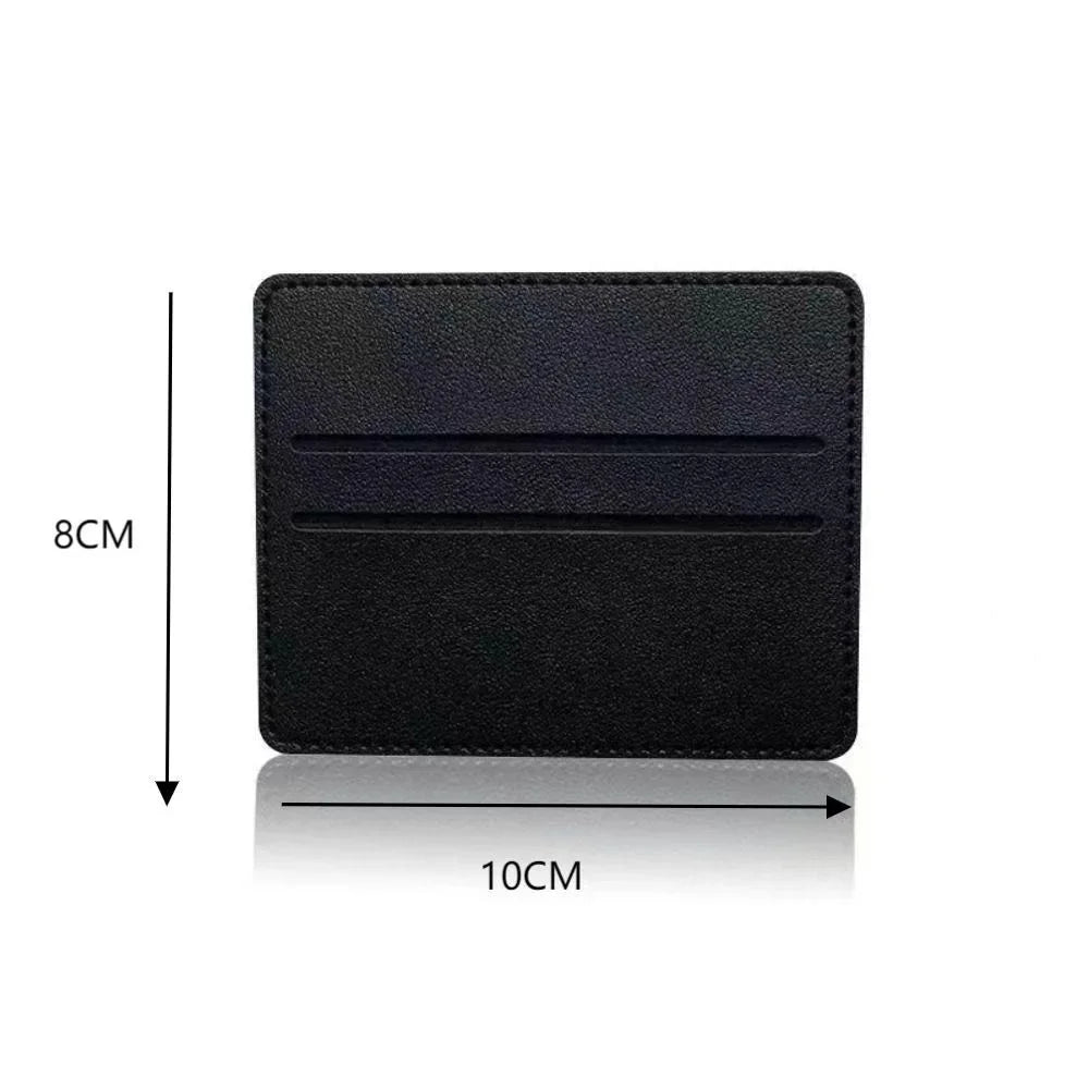 Ultra-thin compact PU leather zippered card holder with coin compartment