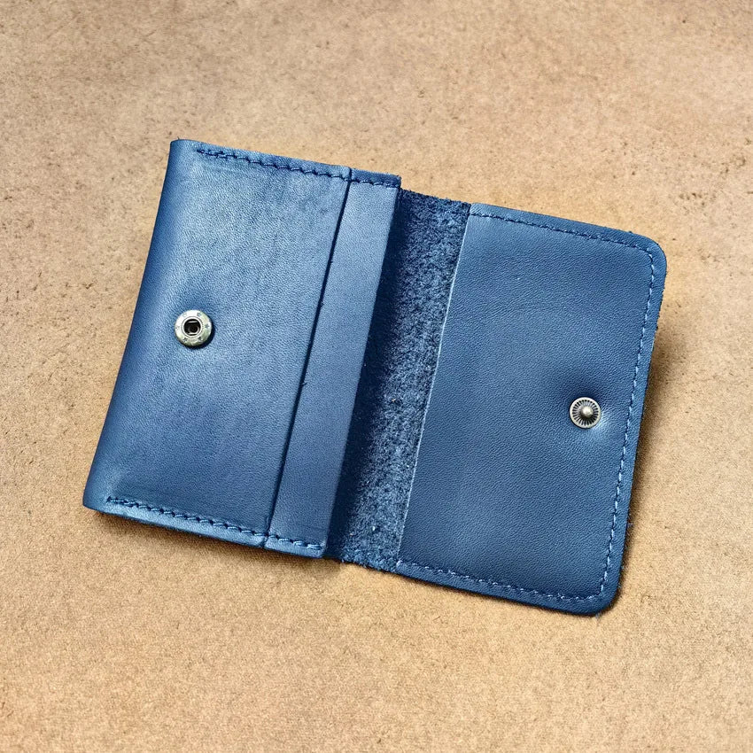 Genuine Crazy Horse Leather Vintage Card Holder with RFID Protection and Clip