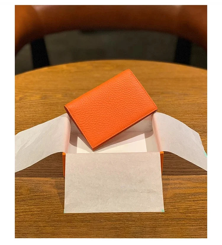 Slim Genuine Cowhide Leather Card Holder - Luxury Design for Men and Women Image