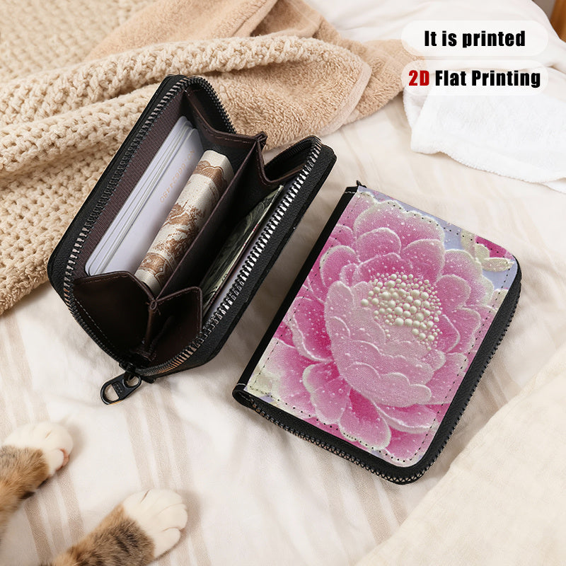 Zippered Card Holder 11 cm, Four Floral Prints to Choose From