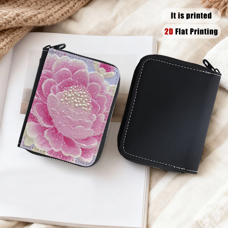 Zippered Card Holder 11 cm, Four Floral Prints to Choose From