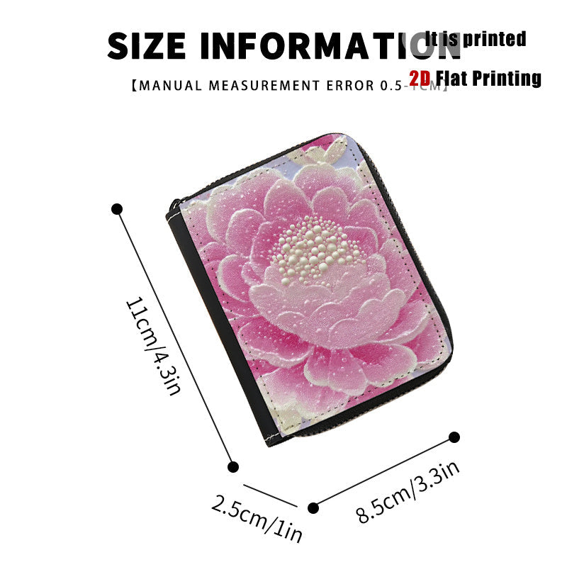 Zippered Card Holder 11 cm, Four Floral Prints to Choose From