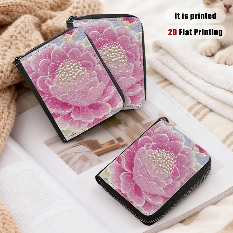 Zippered Card Holder 11 cm, Four Floral Prints to Choose From