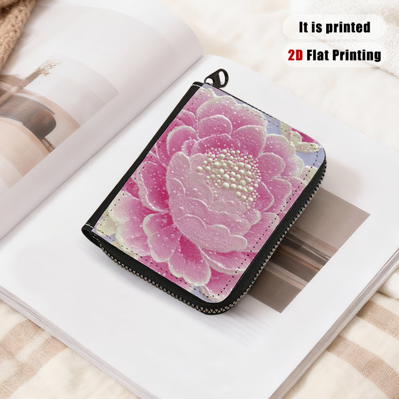 Zippered Card Holder 11 cm, Four Floral Prints to Choose From