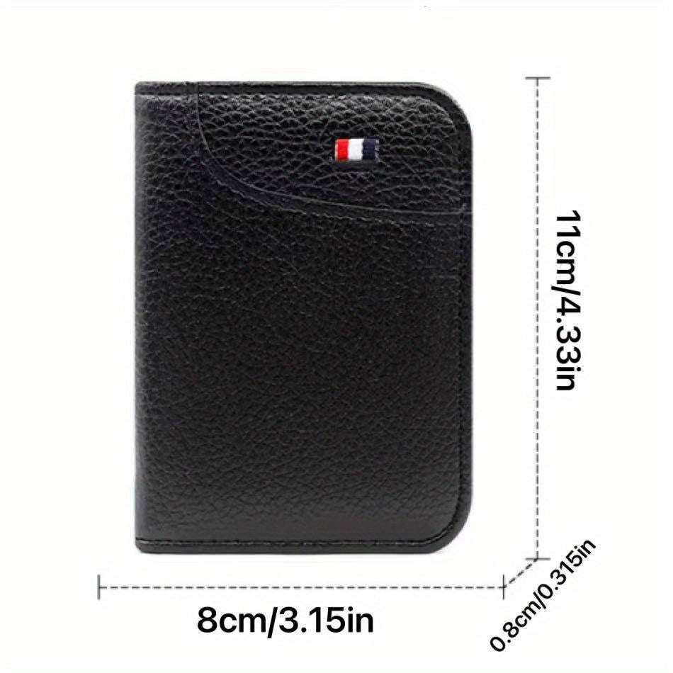 Ultra-slim vertical men's cardholder in textured PU leather