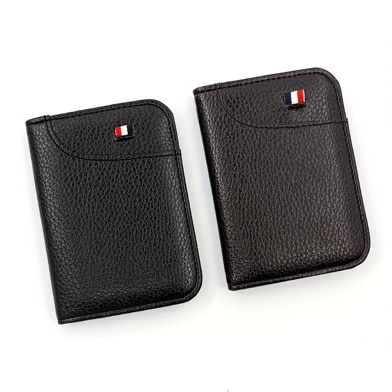 Ultra-slim vertical men's cardholder in textured PU leather
