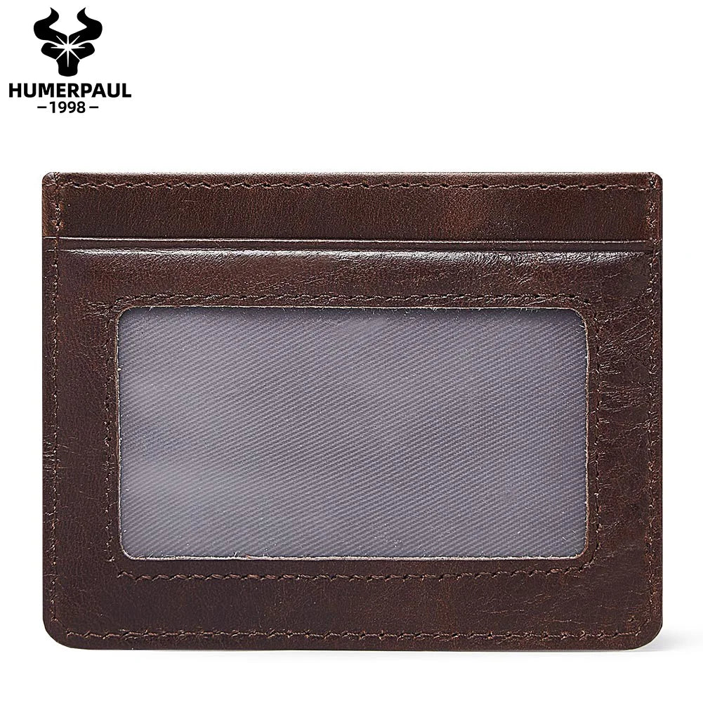 Genuine Leather Card Holder - Slim, High Capacity & RFID Image