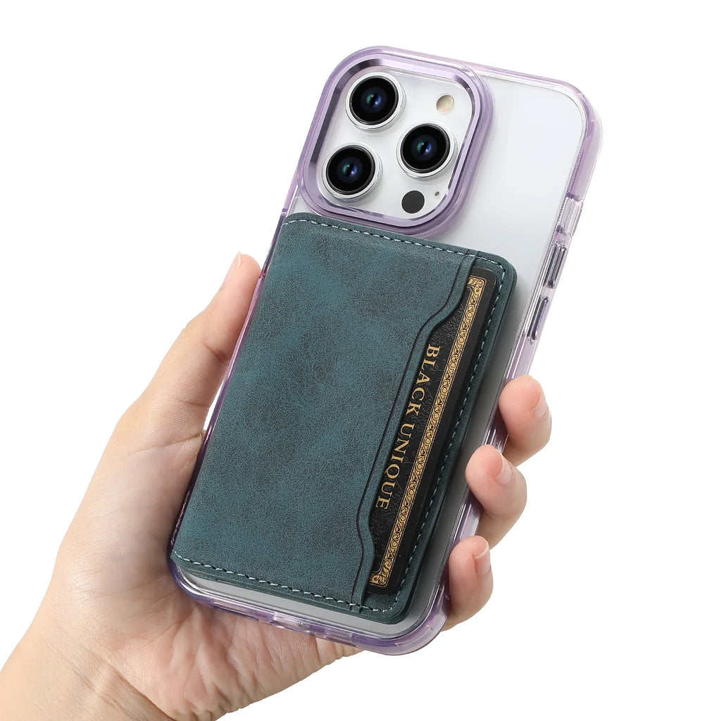 Magnetic PU Leather Card Holder - Ultra-Thin & Elastic