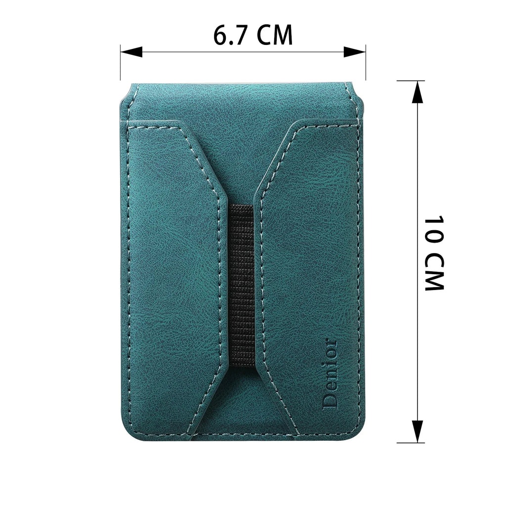 Minimalist PU Leather Magnetic Card Holder with Smartphone Elastic