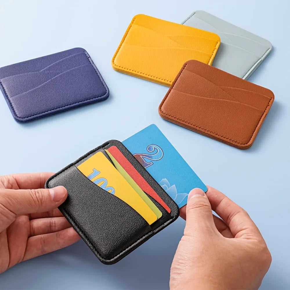Multi-Compartment Card Holder in Ultra-Thin Faux Leather