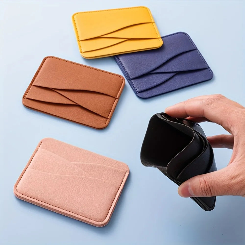 Multi-Compartment Card Holder in Ultra-Thin Faux Leather