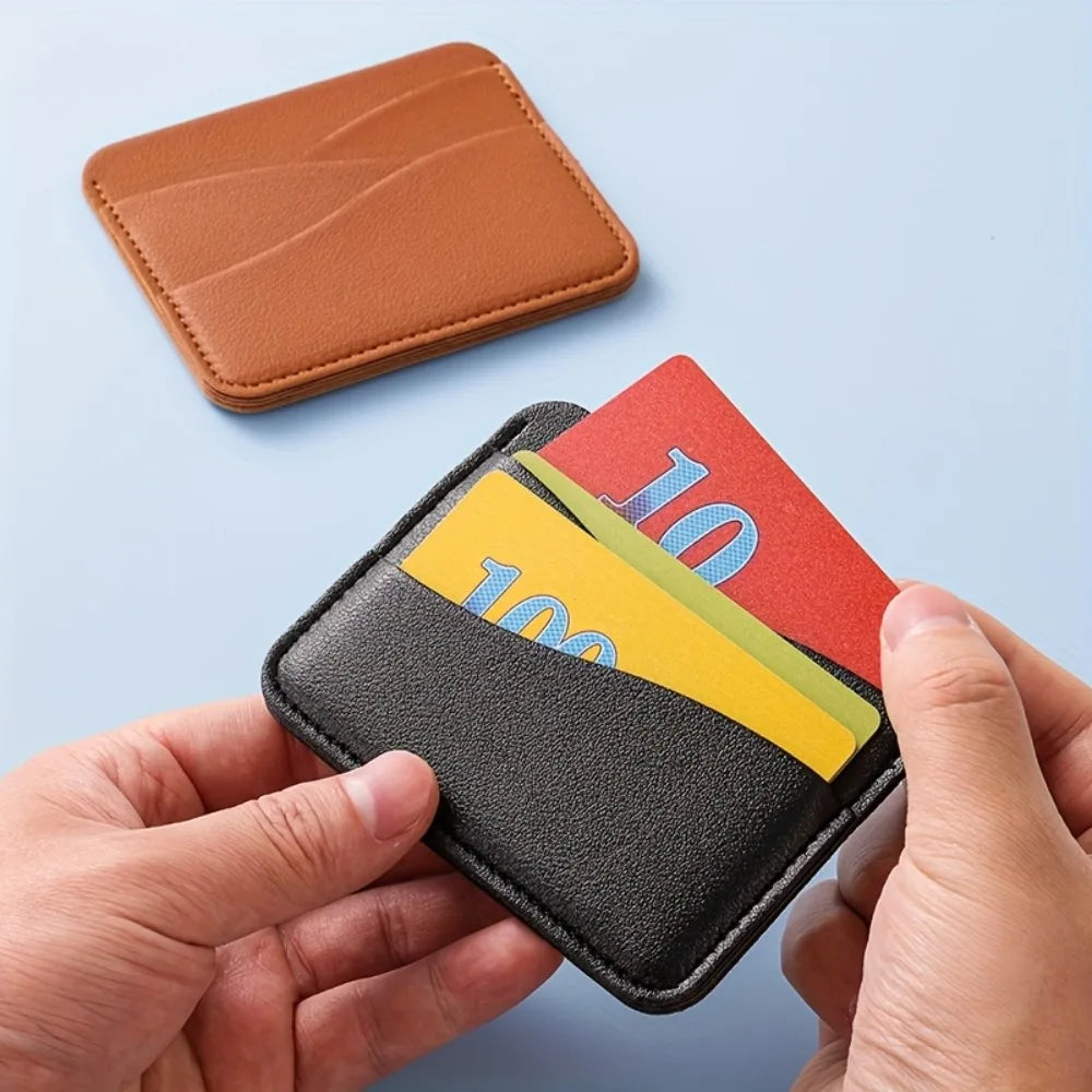 Multi-Compartment Card Holder in Ultra-Thin Faux Leather