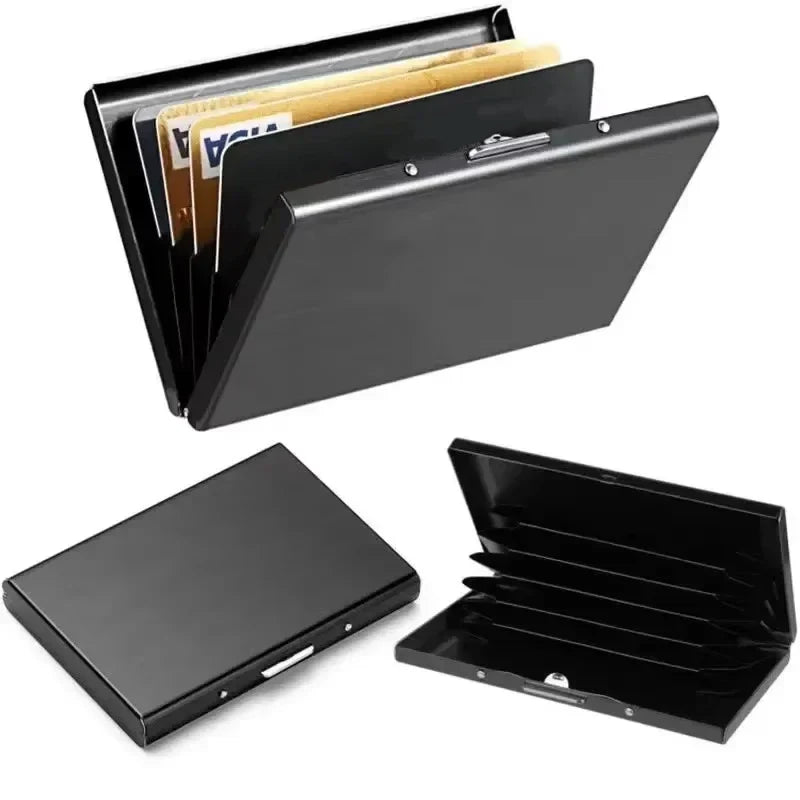 Slim Metal Wallet with RFID Protection and Secure Compartments