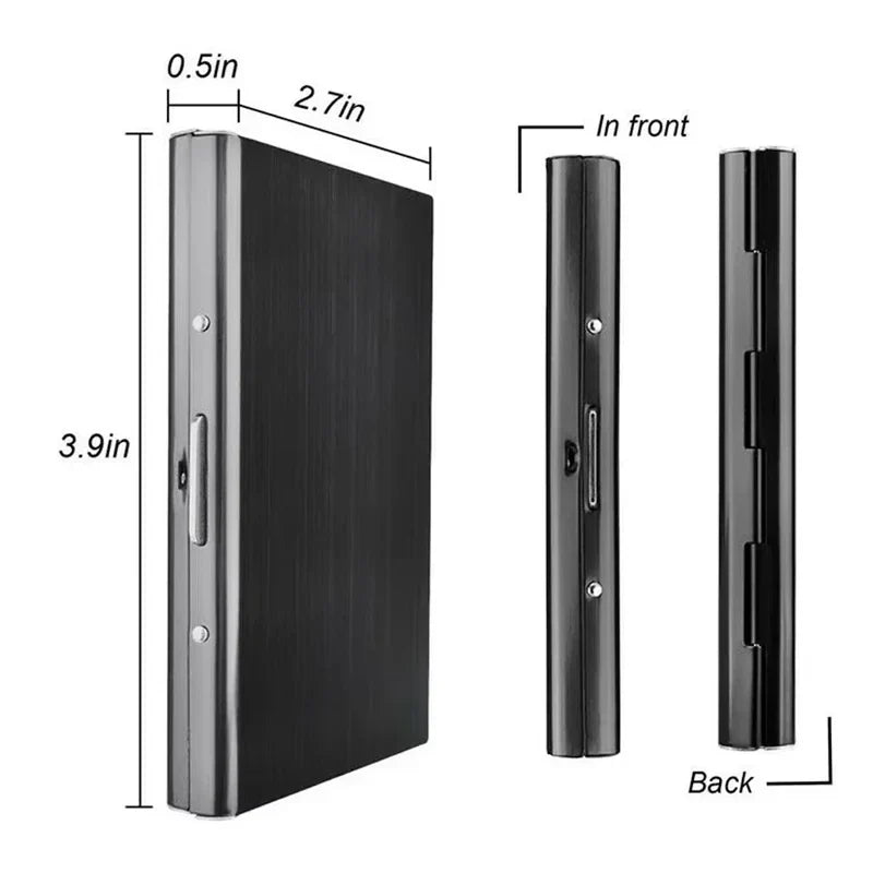 Slim Metal Wallet with RFID Protection and Secure Compartments