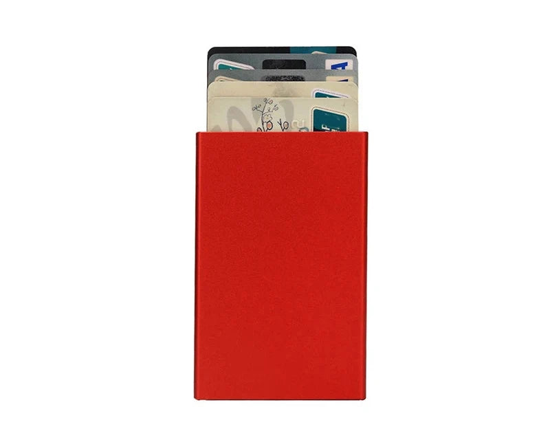 Slim Aluminum RFID Card Holder with Pop-Up System