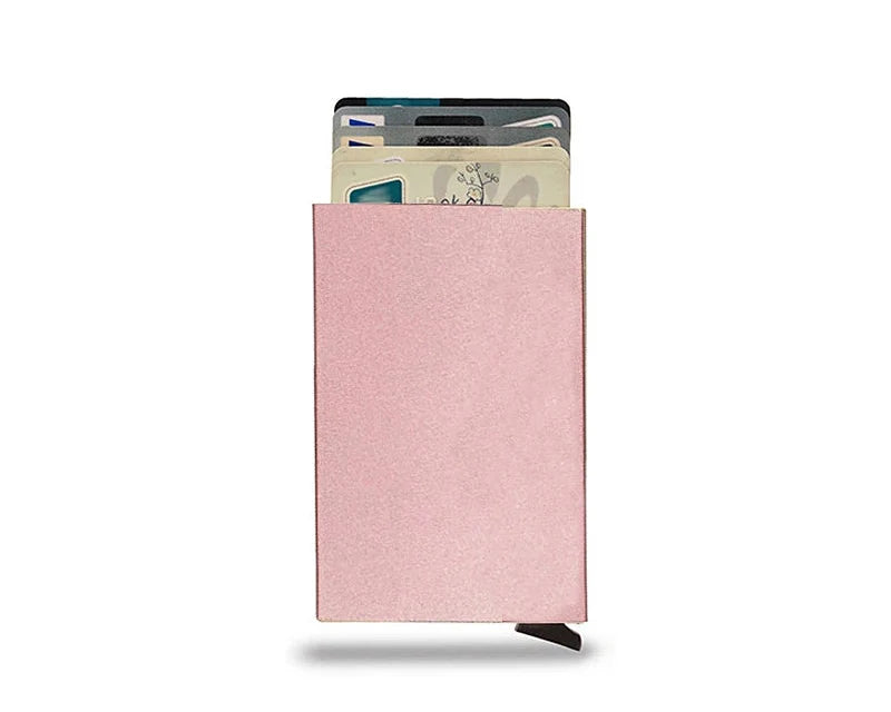 Slim Aluminum RFID Card Holder with Pop-Up System