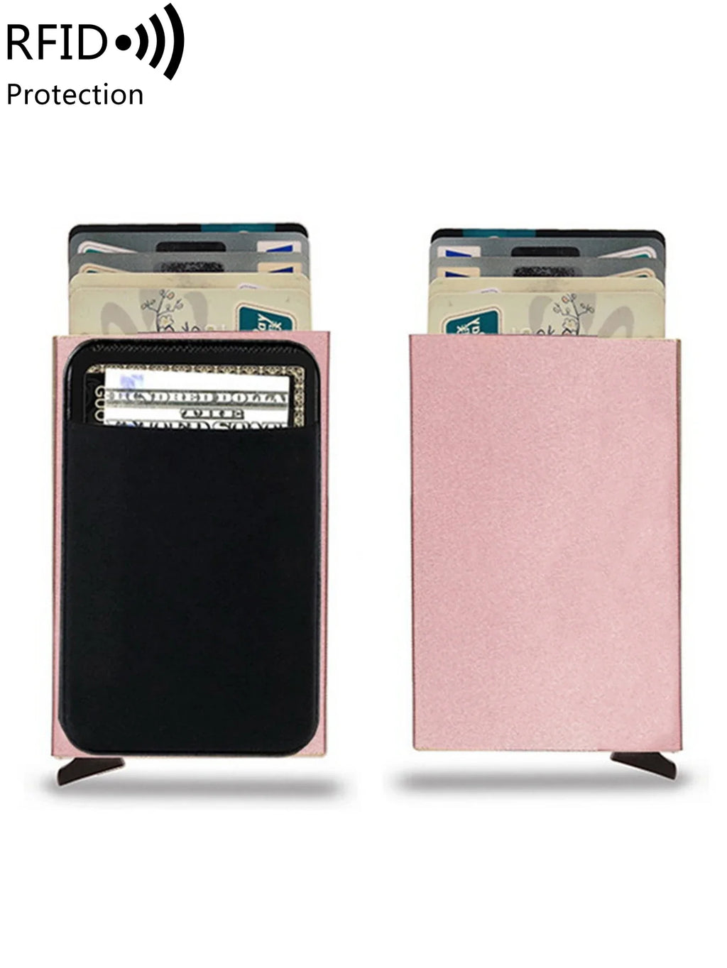 Slim Aluminum RFID Card Holder with Pop-Up System