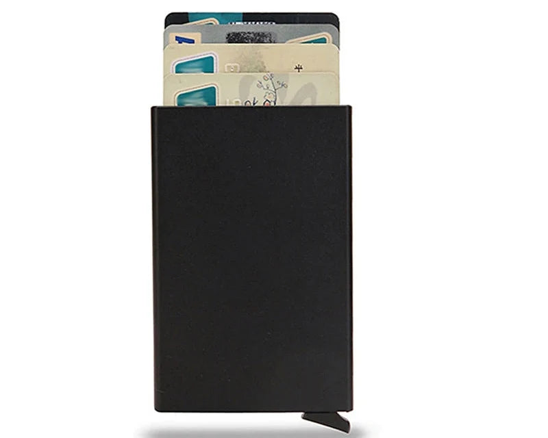 Slim Aluminum RFID Card Holder with Pop-Up System