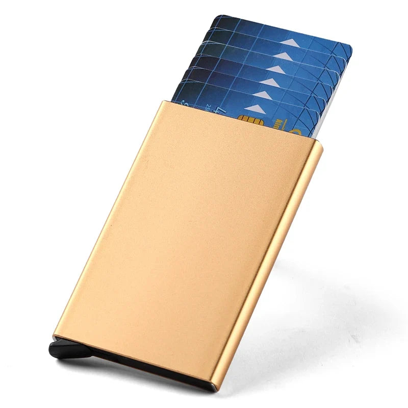 Slim Ultra-Thin Aluminum RFID Card Holder with Theft Protection for Everyone