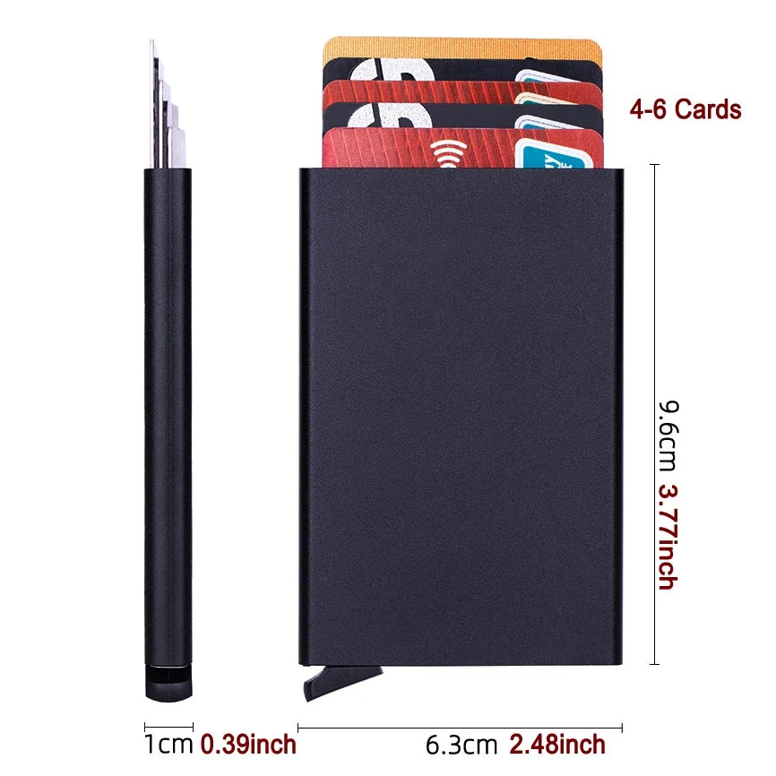 Slim Ultra-Thin Aluminum RFID Card Holder with Theft Protection for Everyone
