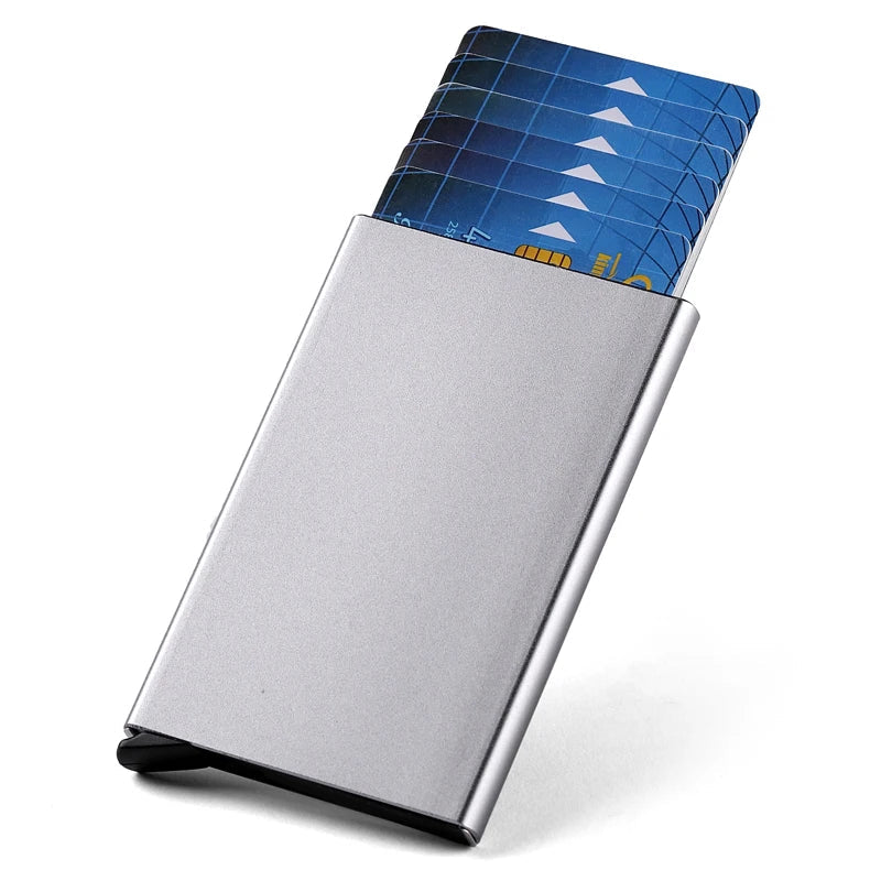 Slim Ultra-Thin Aluminum RFID Card Holder with Theft Protection for Everyone