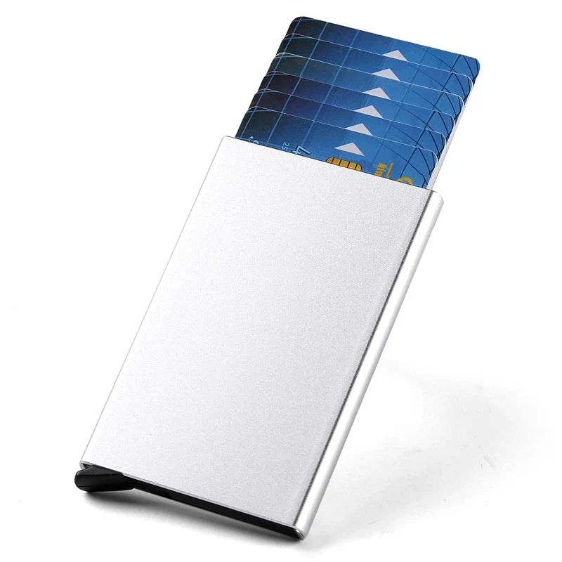 Slim Ultra-Thin Aluminum RFID Card Holder with Theft Protection for Everyone