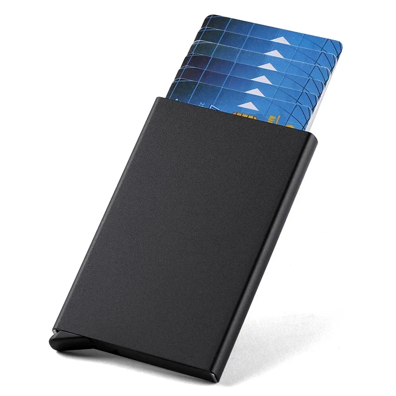 Slim Ultra-Thin Aluminum RFID Card Holder with Theft Protection for Everyone