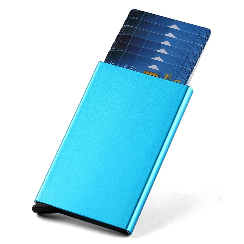 Slim Ultra-Thin Aluminum RFID Card Holder with Theft Protection for Everyone