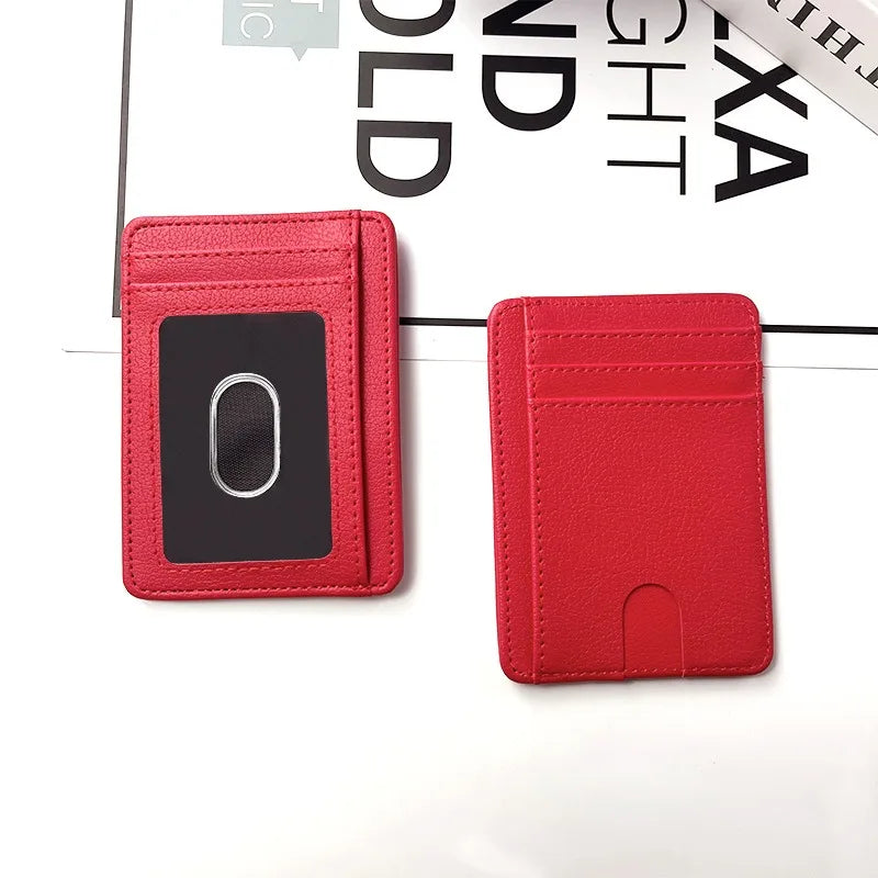 Ultra-thin anti-magnetization RFID leather card holder with multi-slots