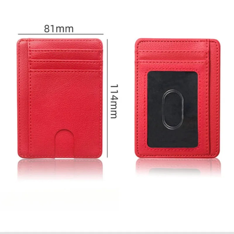 Ultra-thin anti-magnetization RFID leather card holder with multi-slots