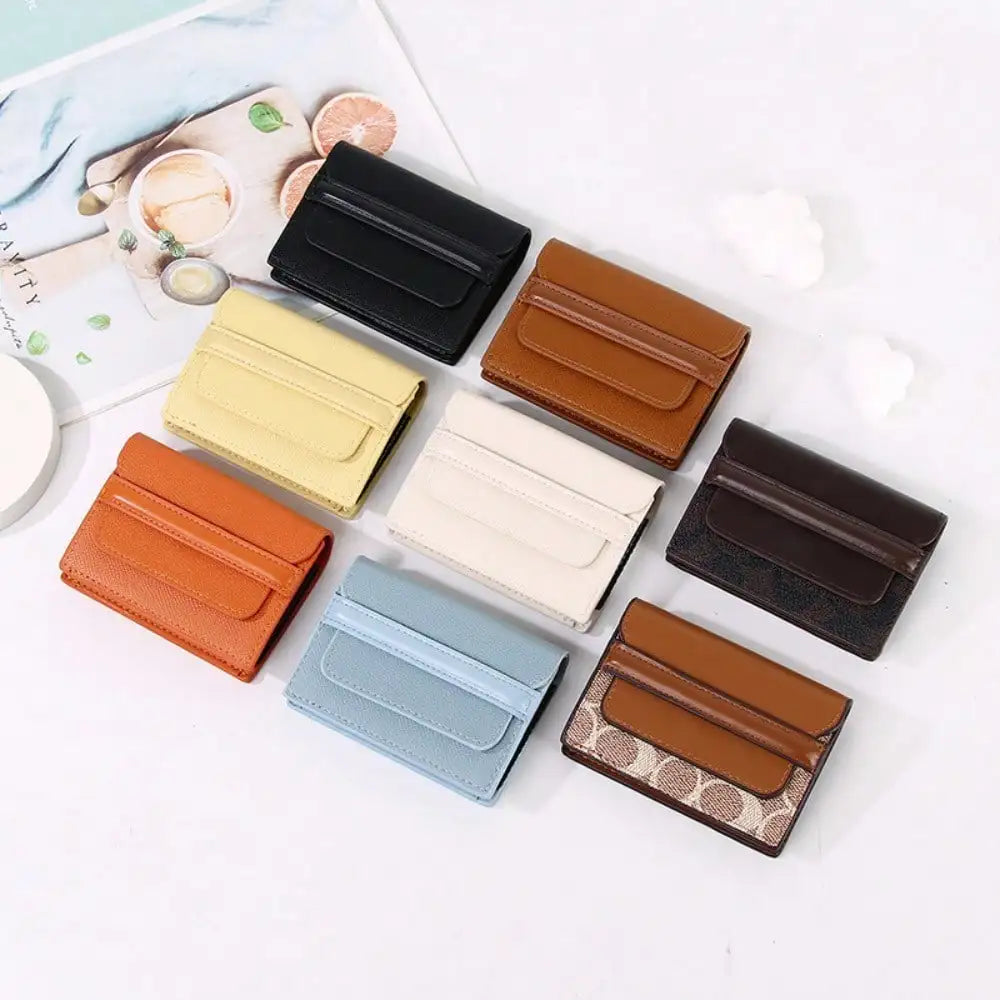 Compact RFID Leather Wallet with Multiple Slots and Classic Design