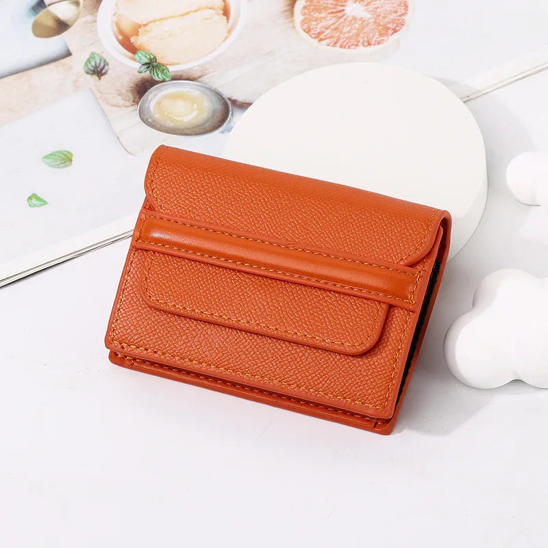 Compact RFID Leather Wallet with Multiple Slots and Classic Design