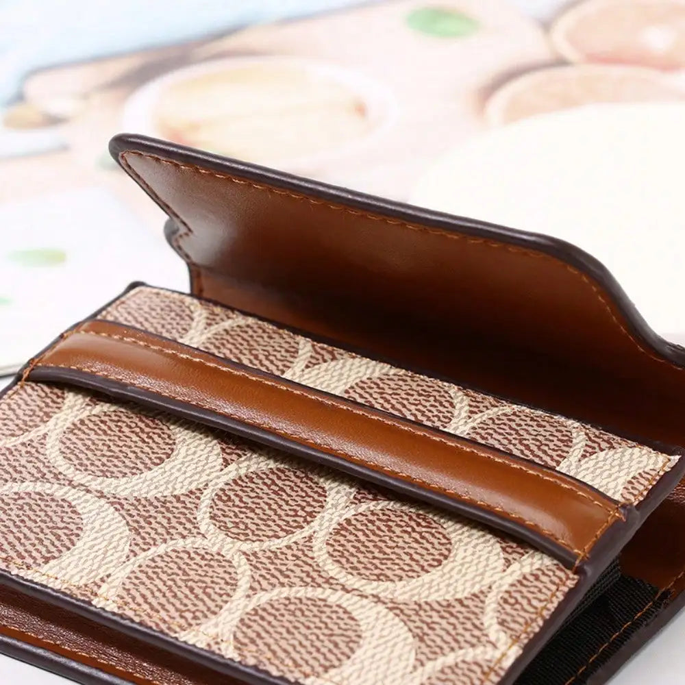 Compact RFID Leather Wallet with Multiple Slots and Classic Design