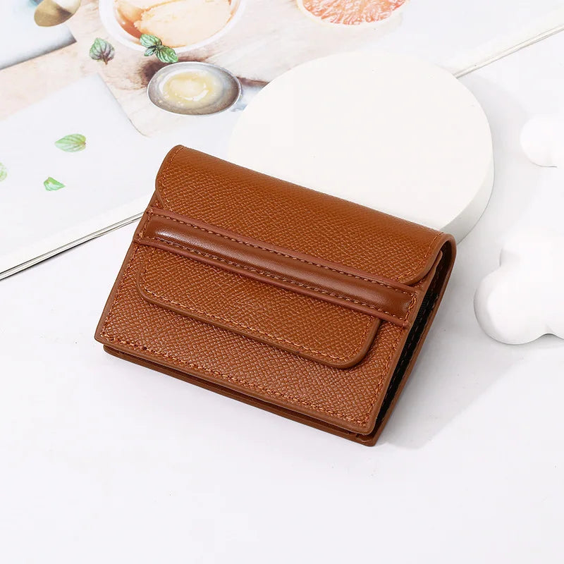 Compact RFID Leather Wallet with Multiple Slots and Classic Design