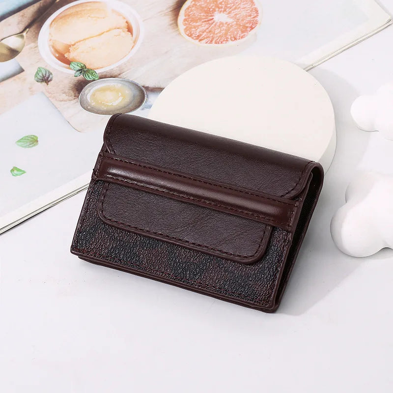 Compact RFID Leather Wallet with Multiple Slots and Classic Design