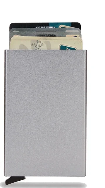 Ultra-Slim Metal RFID Card Holder with Pop-Up System