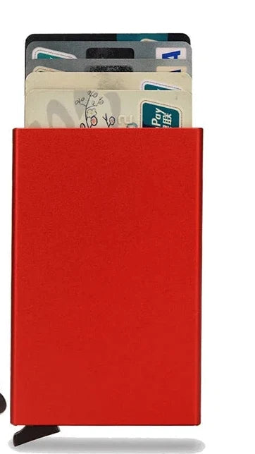 Ultra-Slim Metal RFID Card Holder with Pop-Up System
