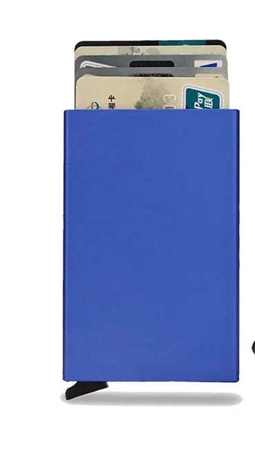 Ultra-Slim Metal RFID Card Holder with Pop-Up System